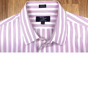 J.CREW THOMPSON REGULAR FIT 100% COTTON SHIRT VIOLET & WHITE MEDIUM, M